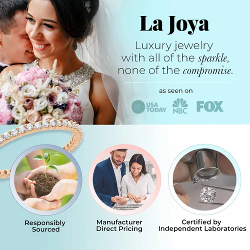 Vista 2 de La Joya 13 - 1 CT TW Certified Lab Created Diamond Eternity Band for Women Sparkling 10k Solid Gold Anniversary Bands Stackable Bands and Diamond