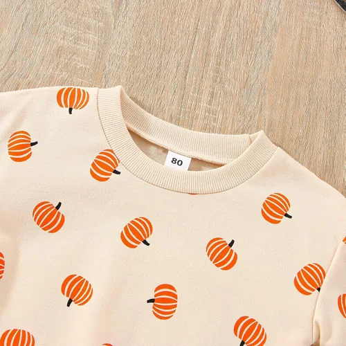 Vista 3 de Sudadera de calabaza para bebé, niña, niño, Halloween, sudadera de gran tamaño, mameluco de burbujas, suéter