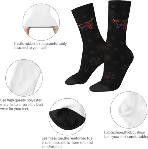Vista 3 de ZSVNB Golden Retriever Socks Knee High Sock For Youth Cotton Crew Socks