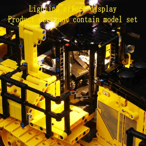 Vista 8 de GEAMENT Kit de luces LED compatible con Lego Cat D11 niveladora controlada por aplicación – para el juego de modelos Technic 42131