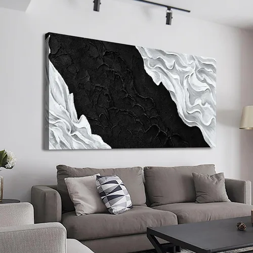 Vista 16 de YISXINOAG Arte Abstracto para Pared Decoración Habitación Grunge Arte Abstracto de Pared Marrón Gris Arte de Lienzo de Pared 20" X 40" Pintura Arte