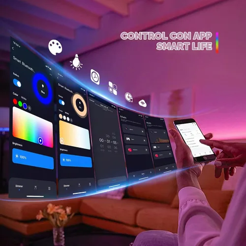 Vista 4 de LM052 ZigBee 3.0 Controlador de tira LED RGB CCT RGBW 5 en 1 regulable compatible con Smart Life APP/Alexa Echo/Google Assistant Home/Siri