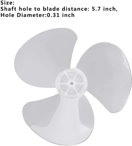 Vista 7 de dPois Plástico 3 hojas de repuesto para ventilador de pie ventilador ventilador mesa Fanner general accesorios blanco 12 pulgadas