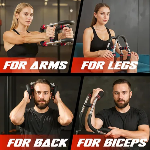 Vista 8 de Twister - Entrenador de brazo para hombres y mujeres, equipo de entrenamiento ajustable de pecho de 30 a 120 libras, con 4 resortes y póster