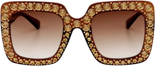 Vista 4 de MEETSUN Elton Square Rhinestone Sunglasses Oversized Bling for Women with Diamond Frames 70s Retro for Beach & Disco