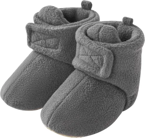 Vista 3 de pureborn Botines de invierno para bebé, de forro polar, antideslizantes, para cuna