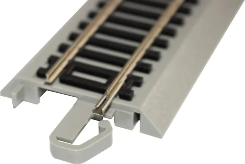 Vista 3 de Bachmann Trains E-Z TRACK REVERSING 9" RECTO (4/tarjeta) - Riel de plata de níquel con plataforma gris - Escala HO