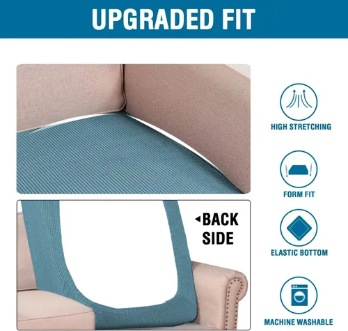 Vista 318 de H.VERSAILTEX Fundas de Cojín de Asiento Individuales Super Elásticas Fundas de Sofá Fundas de Cojín de Sofá Fundas Deslizables Juegos Tela de Sarga