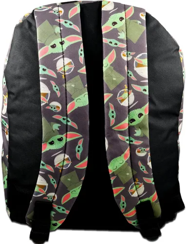 Vista 3 de Star Wars Mochila para niños, paquete con mochila escolar Baby Yoda de 16 pulgadas, calcomanías de Star Wars y más Suministros escolares Mandalorian