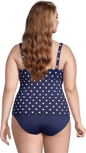 Vista 2 de Lands' End Traje de baño tankini con varillas, resistente al cloro, con control de abdomen, cuello en V
