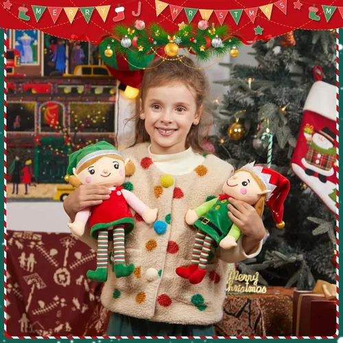 Vista 3 de Houwsbaby Elfo de Navidad, juguetes de peluche para niños y niñas, elfos de peluche, fiestas de Navidad, decoración del hogar, regalos para niños