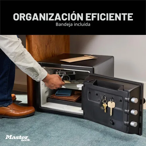Vista 6 de Master Lock - Caja de seguridad premium negra a prueba de fuego y agua con teclado digital, 0.82 pies cúbicos, STW082GTC
