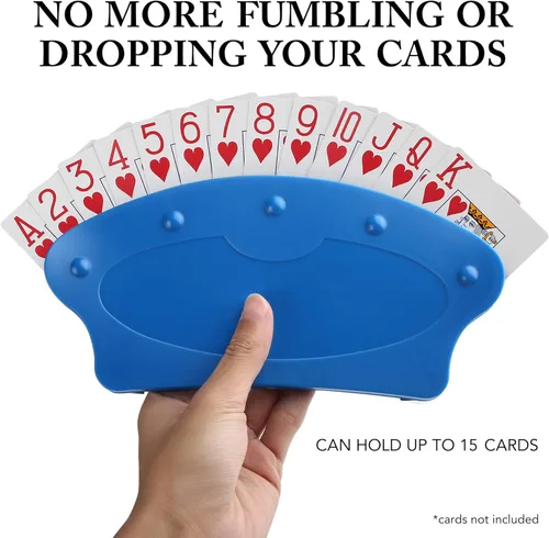 Vista 2 de LotFancy Tarjetero para adultos, niños y personas mayores, paquete de 2, tarjeteros para jugar a las cartas, noches de juego de cartas familiares