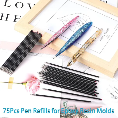 Vista 5 de JANYUN 75 repuestos para bolígrafos, repuestos de bolígrafo de tinta reemplazables para moldes de resina epoxi, moldes de fundición de resina