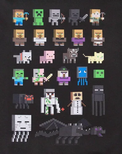 Vista 2 de Minecraft Sudadera oficial Sprites para niño, Negro