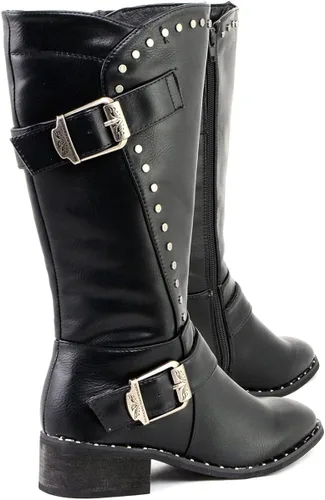 Vista 8 de Milwaukee Leather MBL9423 Botas con tachuelas negras para mujer
