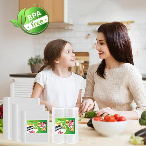 Vista 5 de MakMeFre 100 Large Gallon Size 4mil 11" x 20" Vacuum Sealer Bags with BPA Free and Heavy Duty,Great for Food Storage Vaccume Sealer PreCut Bag