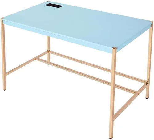 Vista 7 de Acme Midriaks - Escritorio de madera con puerto USB en azul y dorado