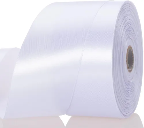 Vista 93 de YASEO - Cinta de satén sólido verde manzana de 1 pulgada para envolver regalos, 50 yardas Soft, Satiny, Colorfast, Polyester Fabric, Ease of Use