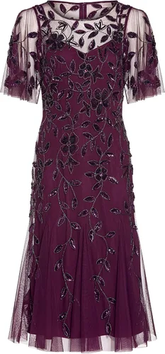Vista 7 de Adrianna Papell Elegante vestido midi con cuentas para mujer