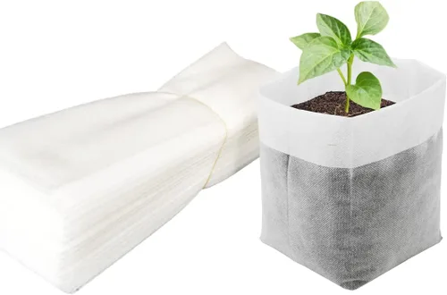 Vista 10 de 200 bolsas de cultivo para vivero, bolsa de cultivo pequeña de 5.8 x 5 pulgadas para plantas, macetas de tela, papa, flor, tomate para principiantes