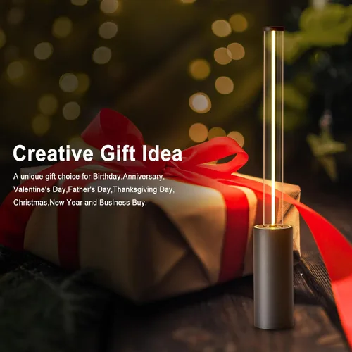 Vista 6 de Lámpara portátil inalámbrica, 3 vías táctil USB recargable con pilas, lámpara pequeña minimalista para mesita de noche y cocina, luz ambiental