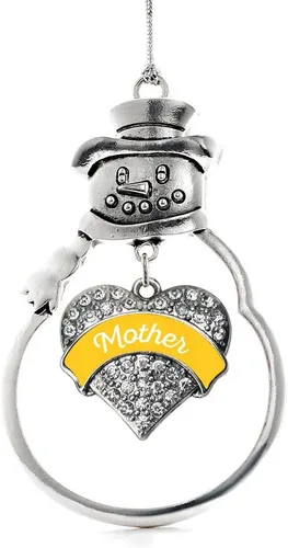 Vista 187 de Inspired Silver - Big Sis - Adorno de Navidad plateado - Adorno de árbol de Navidad con dije de corazón con circonita cúbica - Decoración colgante