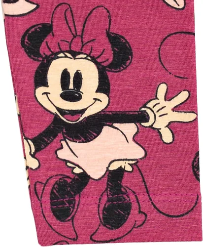 Vista 7 de Disney Minnie Mouse - Conjunto de camiseta y leggings florales de péplum para bebés y niños grandes (12 meses - 14-16)