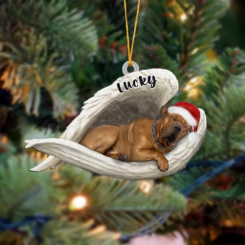 Vista 13 de Ángel durmiente de Afghan Hound para Navidad, adorno personalizado con el nombre del perro, adorno de Navidad personalizado para amantes de perros