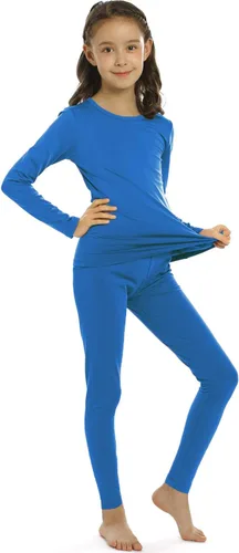 Vista 2 de Conjunto de ropa interior térmica para niñas con tejido polar térmico en parte superior e inferior