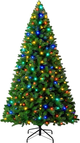 Vista 14 de NEWBULIG Árbol de Navidad preiluminado de 4.5 pies con bayas rojas Verde