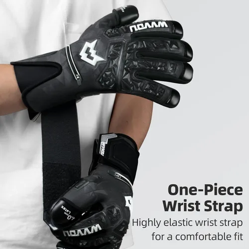 Vista 7 de WVVOU Guantes de portero de fútbol para adultos y jóvenes, guantes de portero de alto rendimiento con 5 protectores de dedos desmontables, guantes