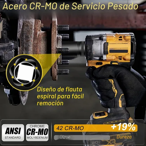 Vista 4 de Juego de Dados para Tuercas de Orejeta Grandes 17-36mm, Herramienta de Remoción de Seguros de Rueda de Impulso de 1/2", Kit Extractor de Pernos