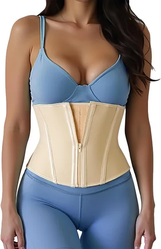Vista 17 de Entrenador de Cintura de Torso Corto para Mujer, Baja la Grasa del Vientre, Fajas Colombianas de Entrenamiento, Corsé Moldeador de Cintura