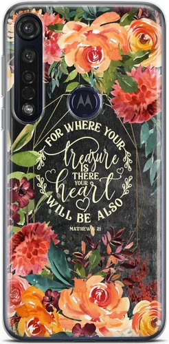 Vista 5 de Mertak Funda para teléfono compatible con Motorola Edge + Moto G9 G8 Plus G7 Play Power Z4 But First Pray Cute Bible Floral Slim Cover Christian