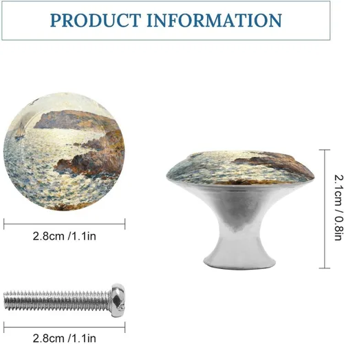 Vista 2 de Cap Negre Watercolor Drawer Pulls Modern Stainless Steel Door Handle Round Cabinet Knobs Exquisite Drawer Knobs Fashion Cabinet Handles Closet Door
