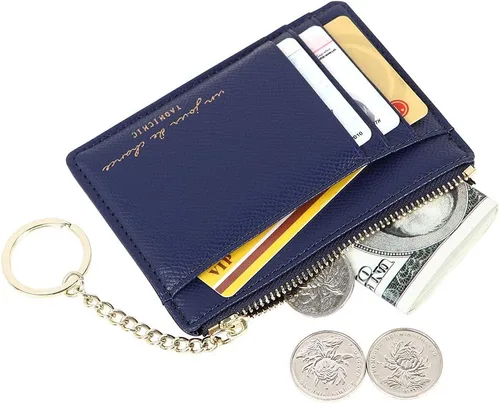 Vista 2 de Cartera minimalista para mujer, 8 tarjetas, monedero, monedero, bolsillo frontal, Casual