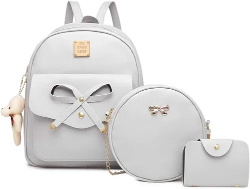 Vista 15 de MACCINELO Linda mochila de cuero para mujer, mochila pequeña con lazo para regalo de niñas, bolsa de hombro para mujer, 3