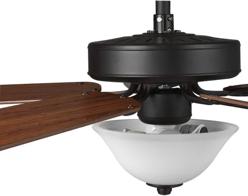 Vista 16 de AirPro Collection - Ventilador de techo de cinco aspas de 52 pulgadas con kit de luz blanca grabada