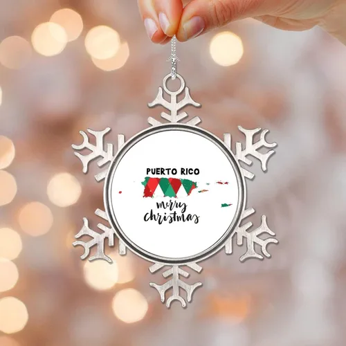 Vista 8 de Adorno de Navidad de Wisconsin, adornos de metal de copo de nieve de Wisconsin para árbol de Navidad, adorno colgante de regalo de recuerdo de 50