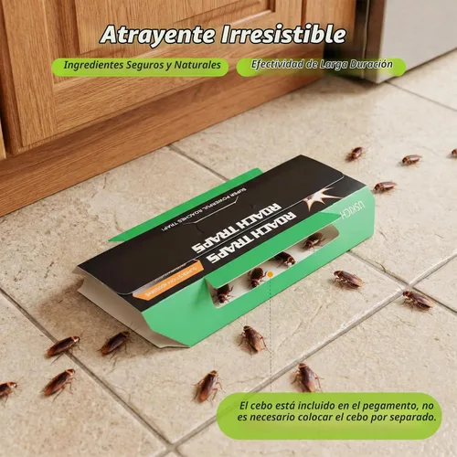 Vista 5 de USKICH Paquete de 40 trampas para cucarachas para interiores, trampas adhesivas para cucarachas, trampas de pegamento para cucarachas, trampas