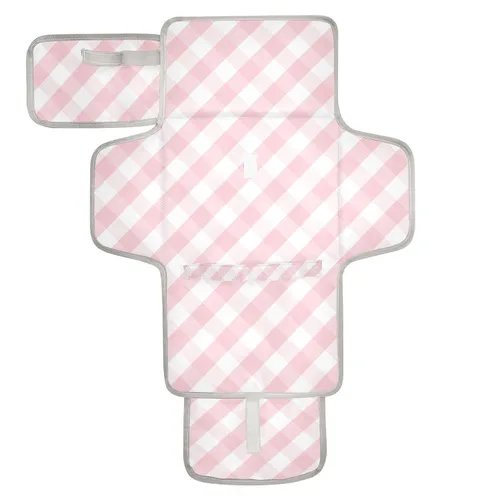 Vista 9 de Cambiador de pañales portátil, cambiador de pañales de viaje, impermeable, plegable, ligero, cambiador de bebé con almohada incorporada, perezosos