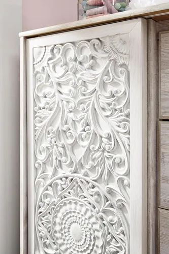Vista 12 de Signature Design by Ashley Cómoda alta blanca para dormitorio, vestidor