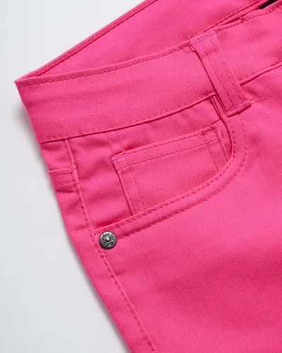 Vista 4 de Real Love Pantalones cortos para niña - Bermudas de sarga súper elásticas (paquete de 2)