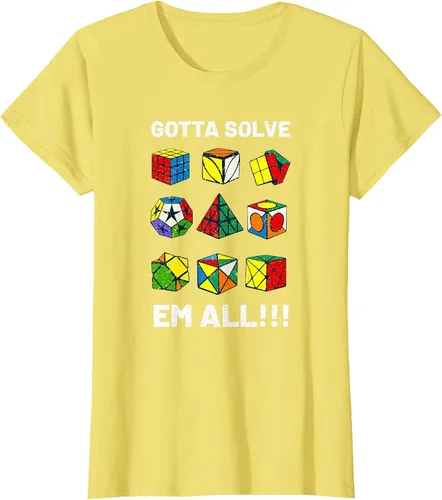 Vista 27 de Competitive Puzzle Cube Gotta Solve Em All Speed Cubing T-Shirt Asphalt Grey