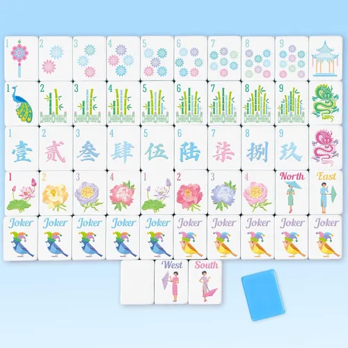 Vista 8 de Arrowbash Juego de 160 azulejos Mahjong americanos solamente, blanco