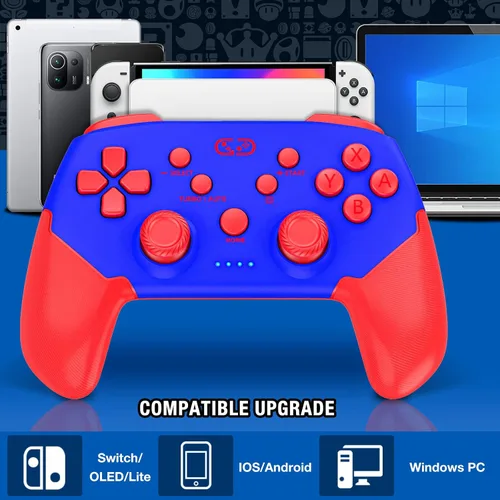 Vista 4 de Larstylee Control Switch Pro, controlador inalámbrico para Nintendo SwitchSwitch LiteSwitch OLED, controles remotos de interruptor con mando a