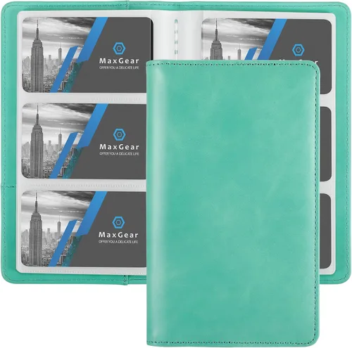 Vista 13 de MaxGear Organizador de Tarjetas de Visita, Libro Portátil para 240 Tarjetas, Portatarjetas de Negocios para Hombres y Mujeres, Archivador Negro