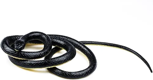 Vista 3 de Serpiente mamba realista de goma negro juguete 52 pulgadas de largo
