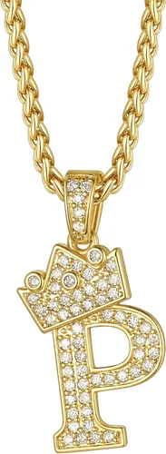 Vista 16 de Richsteel Collar con colgante de letra inicial A-Z para hombres y mujeres Initial A